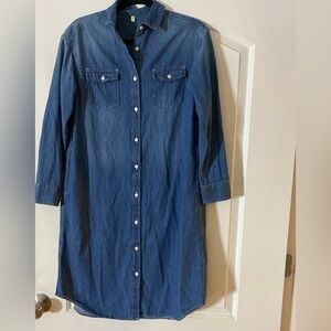 Blue jean shirt dress // size xs  // denim shirt dress